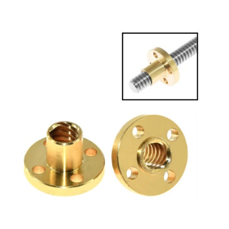Brass Flange Nut for Trapezoidal Screw T8 Pitch 2 mm – EX4430