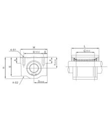 Linear bearing in bearing block SC 8UU - EXLMSU8