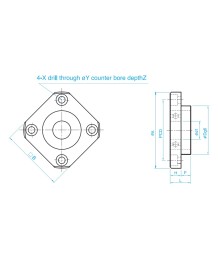 FF 12 Bearing Support - Floating Mount, Supports for Ballscrews