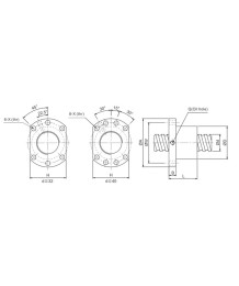 Single nut for SFU 1605 screw, Single screw nut, SFU 1605