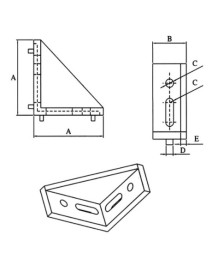 Ъглова връзка за профил 30Х30, 30Х60, 40Х40, 80Х80, крепежни елементи
