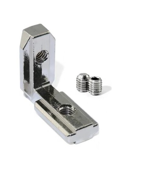 L-shaped angular connector for profile 20x20, 20x40