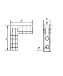 L-shaped angular connector for 40x40B profile
