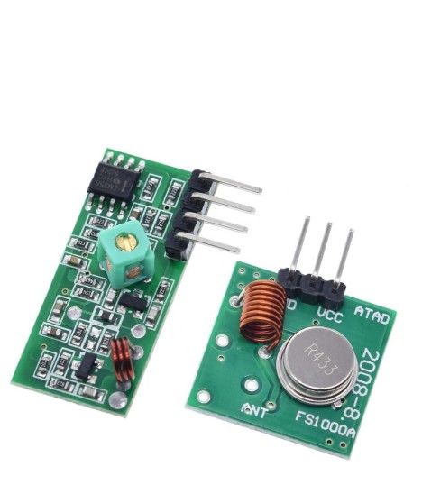 RF Transmitter Module + RF Receiver Module with 433 MHz Operating Frequency
