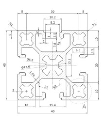 Structural Aluminium Profile 40x40 MILL FINISH