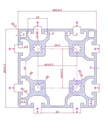 Конструктивен Алуминиев Профил 80х80 MILL FINISH