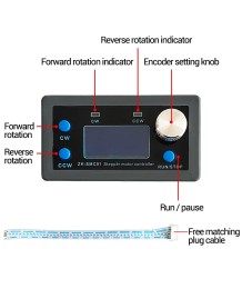 ZK-SMC01 Stepper Motor Controller – Programmable with Bidirectional Control and Adjustment of Angle, Pulse, and Speed