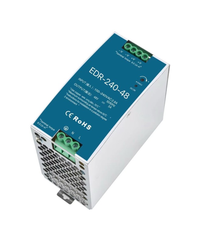 Импулсно захранване за DIN шина EDR-240-48, 240W, 48V, 5А