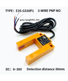 Фотоелектричен сензор E3S-GS30P1 – PNP, U-тип „канал“, ~30 mm, DC 12–24V
