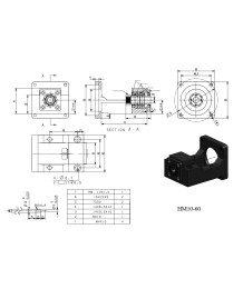 motor mount bracket, HM10-57, HM10-60, C7 ball screw mount, C5 screw seat, NEMA 23 mount, CNC motor