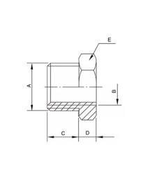 Пневматичен фитинг BB външна резба – месингов шестостенен конектор