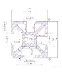 Конструктивен Алуминиев Профил 20х20 MILL FINISH
