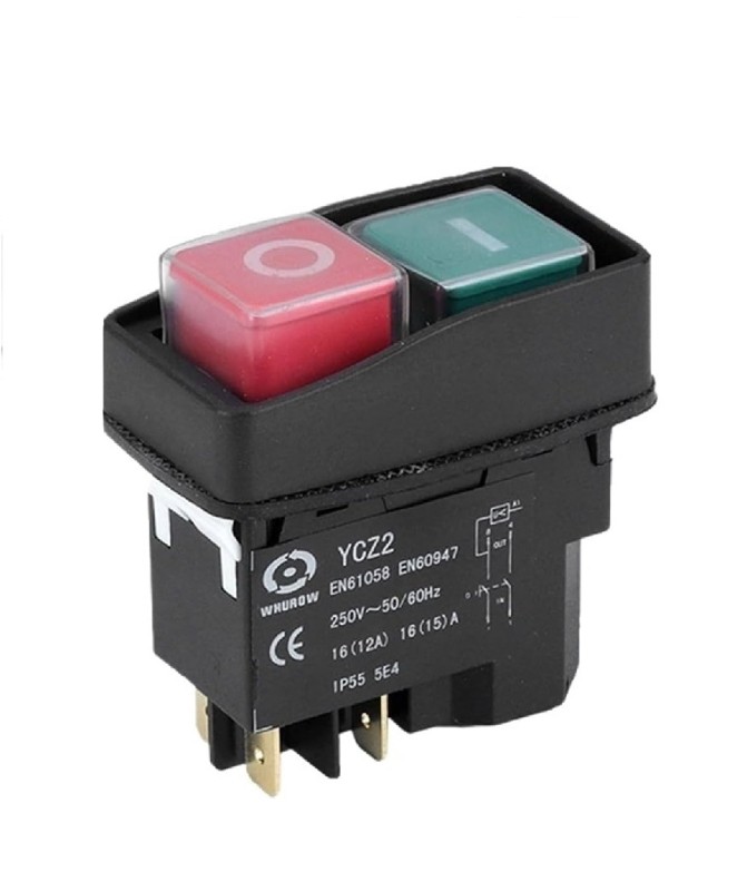 Електромагнитен бутон YCZ2-M – ON/OFF ключ със задържане 220V