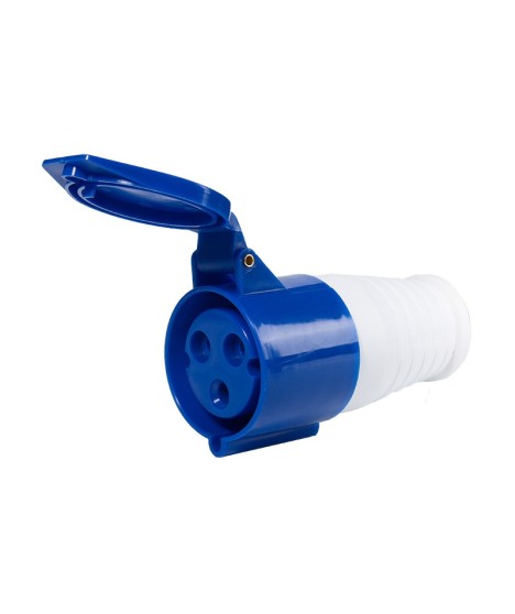 Industrial Socket YM-213 – 16A, 230V, 2P+E, Panel Mount IP44