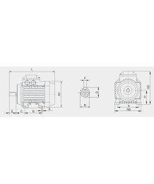 Three-phase asynchronous electric motor YS7112-71B14 – 0.37kW, 2800 rpm, B14 Flange