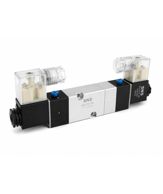 Пневматичен клапан 4M230-08E DC24V | 5/3 соленоиден вентил G1/4
