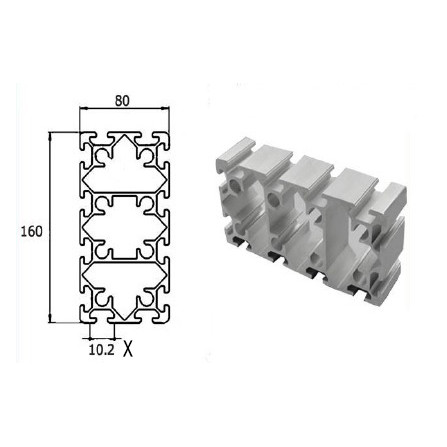Конструктивен алуминиев профил - 80х160